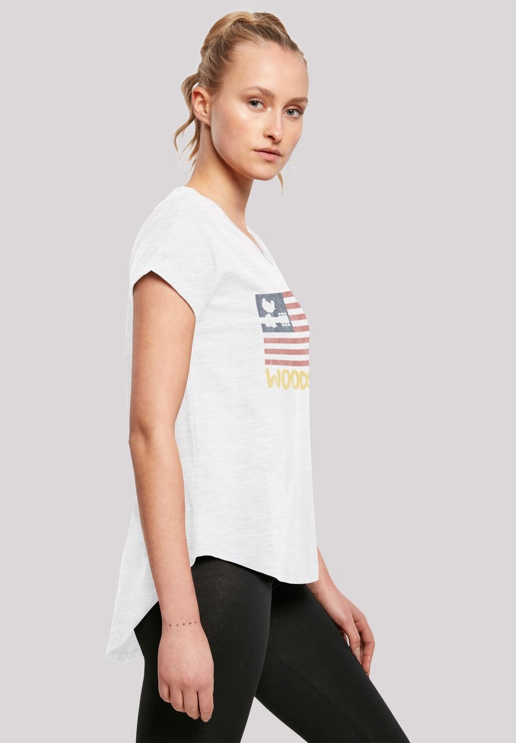 

Футболка с принтом WOODSTOCK USA FLAG F4NT4STIC, белый