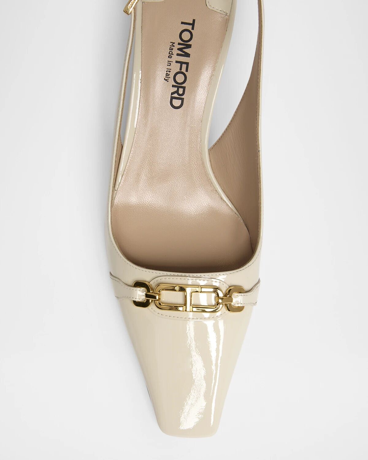 Лакированные туфли Whitney с пяткой на пятке Tom Ford, слоновая кость — фото 4