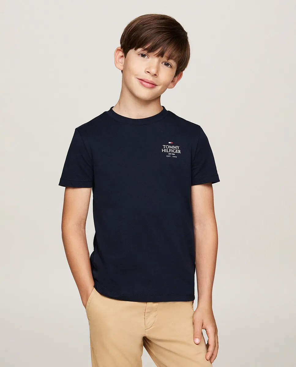 

Футболка для мальчика с короткими рукавами и круглым вырезом Tommy Hilfiger, синий