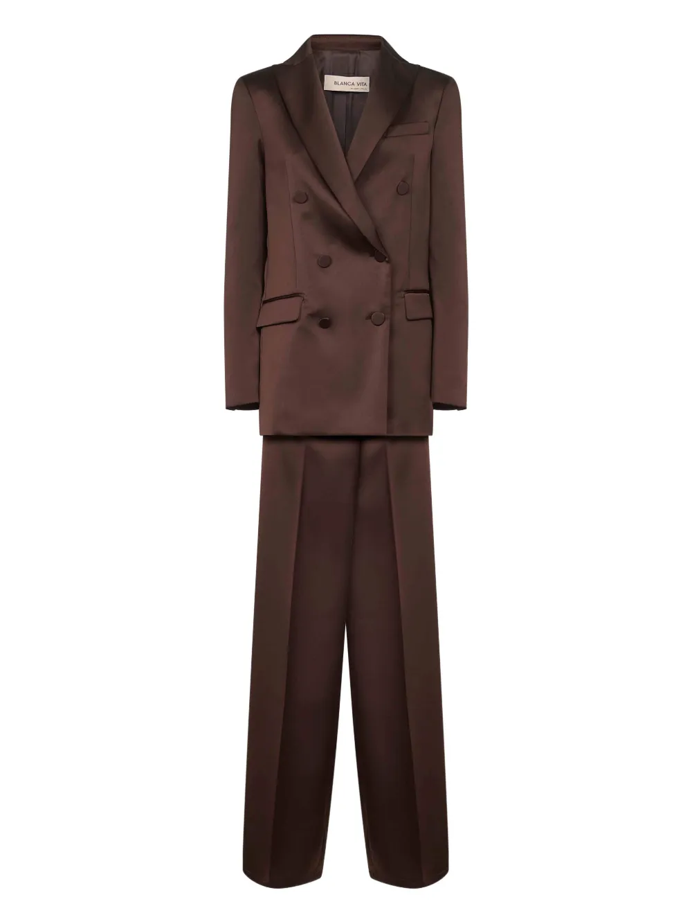 

Костюм с двубортным пиджаком Blanca Vita, коричневый