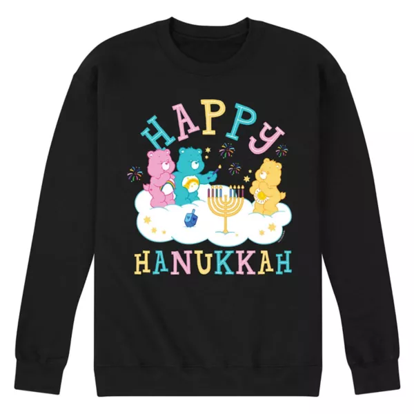 

Мужская толстовка с флисом Happy Hanukkah и Care Bears Licensed Character, черный