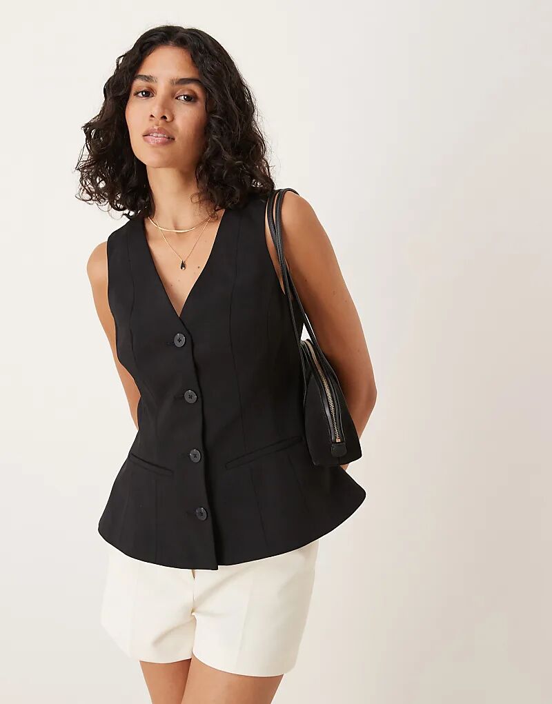 

Жилет с баской ASOS DESIGN черного цвета