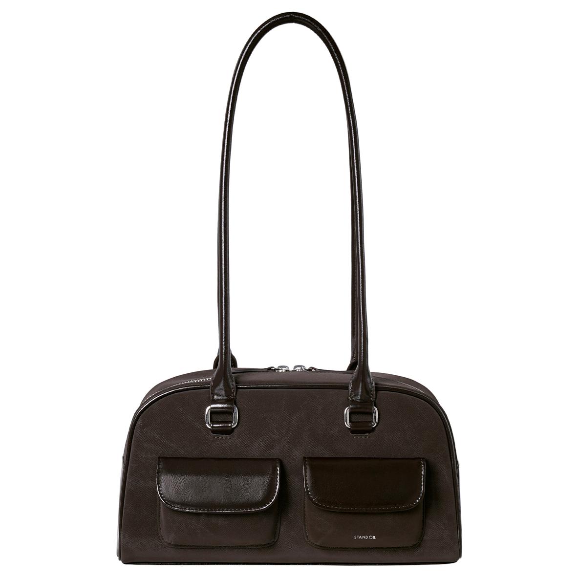 

Stand Oil Кожаная сумка для боулинга, женская сумка через плечо, коричневая