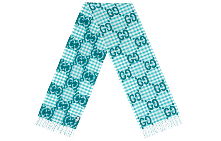 

GUCCI вязаный шарф унисекс, Hyper Turquoise