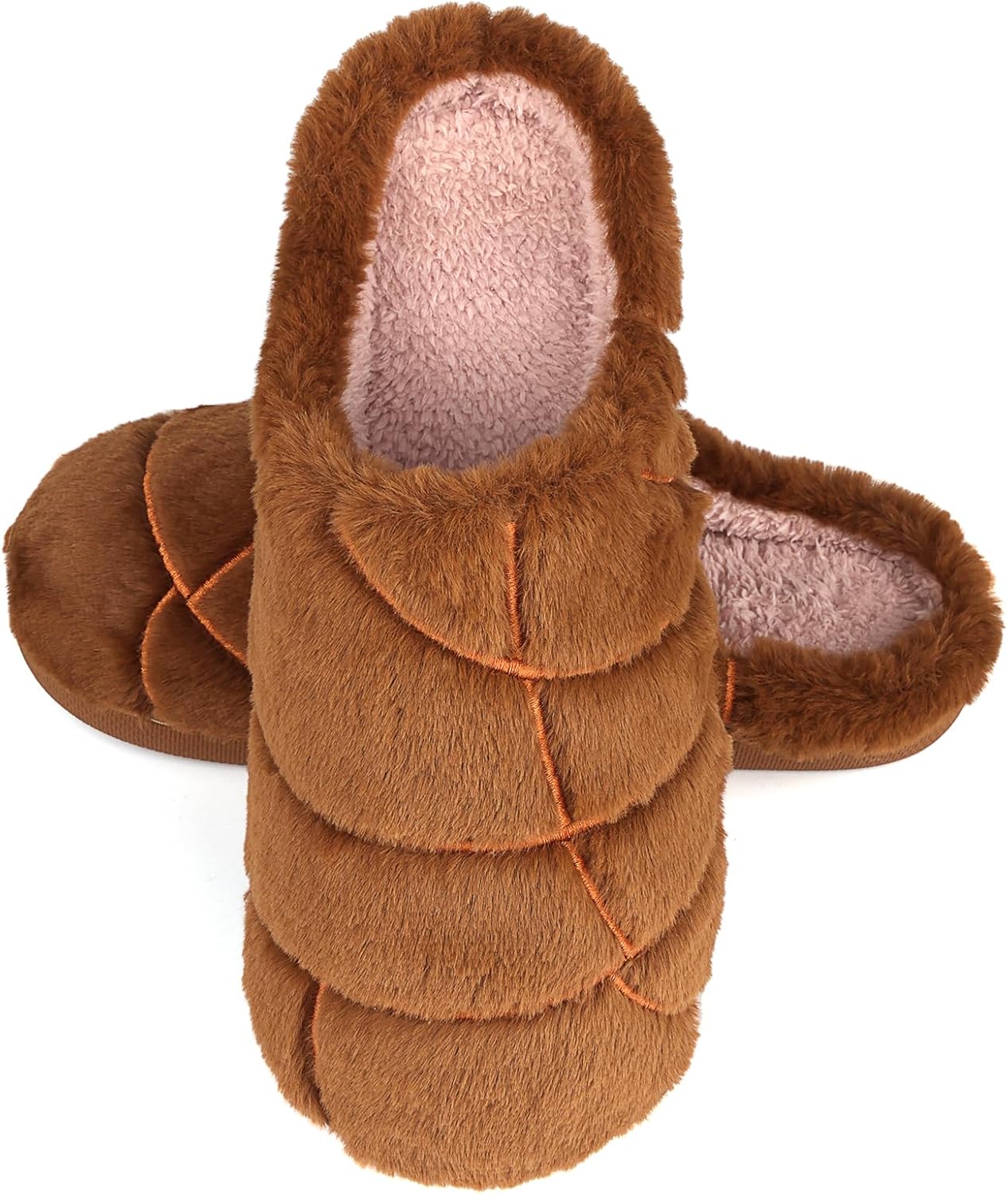 

Домашние тапочки для женщин и мужчин, мягкие, уютные, теплые плюшевые домашние обувь Onngaku, коричневый