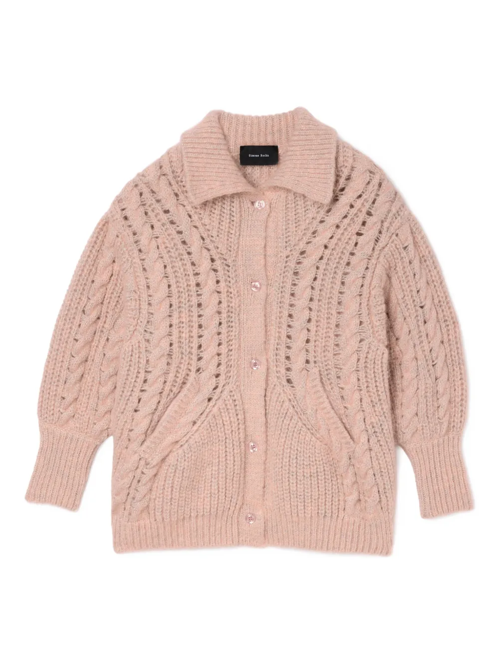

Кардиган фактурной вязки Simone Rocha, розовый