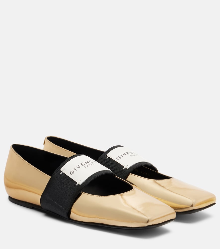 Балетки из кожи с квадратным мысом Givenchy, Golden