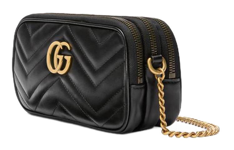 Женская сумка GUCCI GG Marmont стеганая кожаная с цепью — фото 2