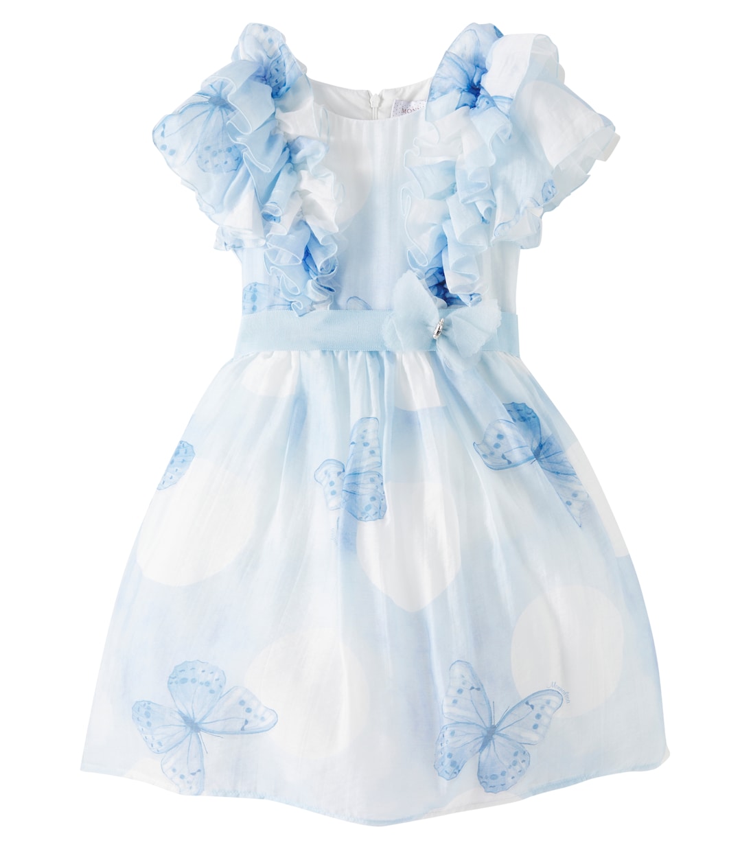 

Платье из органзы с принтом в горошек Monnalisa, Panna+Celeste