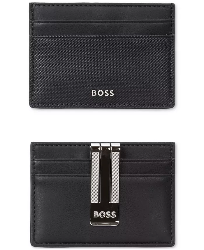

Мужской картхолдер с клипом Hugo Boss, черный