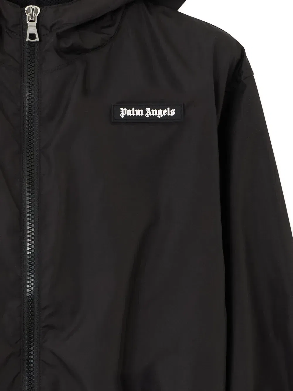 Ветровка с капюшоном, украшенная логотипом Palm Angels Kids, черный — фото 3