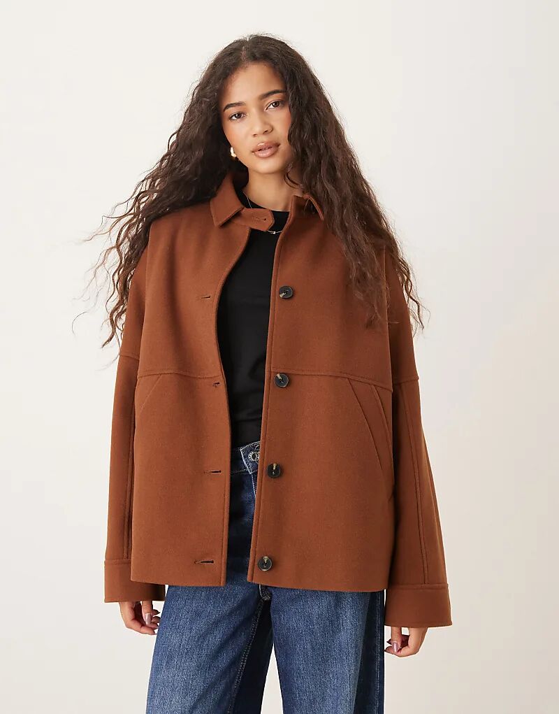 

Свободная формальная куртка Харрингтон ASOS DESIGN цвета ржавчины