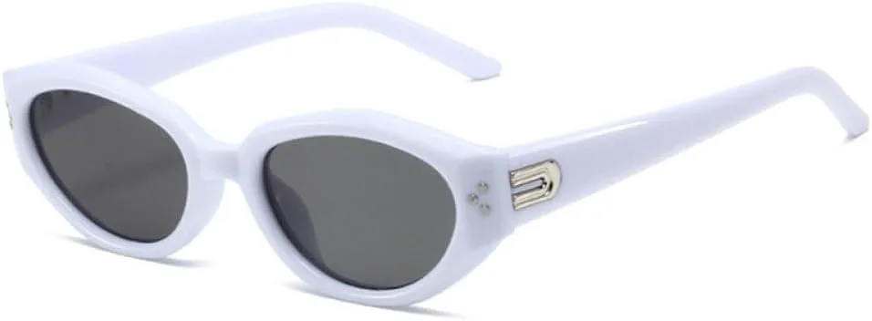 

Винтажные солнцезащитные очки «кошачий глаз» для женщин, модные солнцезащитные очки UV400 для мужчин, трендовые панк-очки с заклепками LXLHWN, White Gray