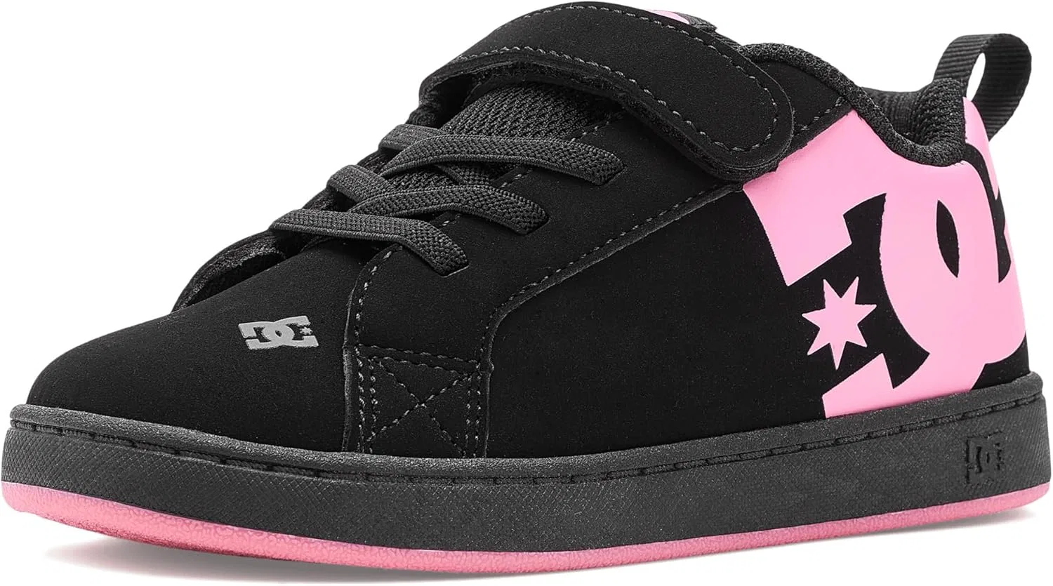 Кроссовки DC Shoes Court Graffik Elastic Skate Shoe, Bk/Pk/Bk Black/Pink