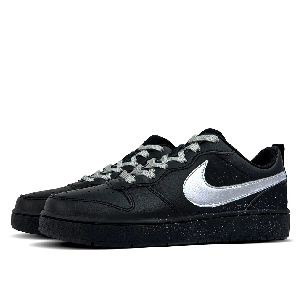 Nike Кроссовки для скейтбординга Court Borough White Night Whisper Leather Low top Kids' черные для подростков — фото 4