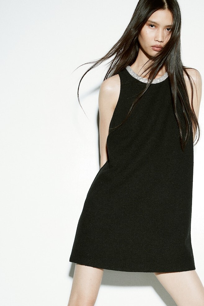 

Платье с отделкой стразами H&M, черный
