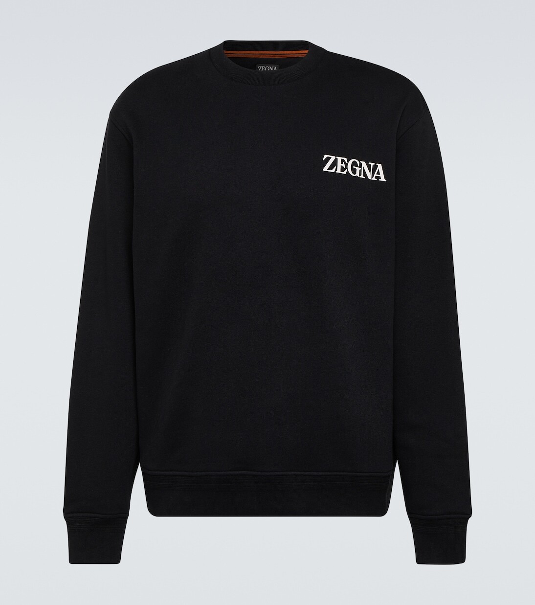 

Толстовка из хлопкового джерси с логотипом Zegna, черный