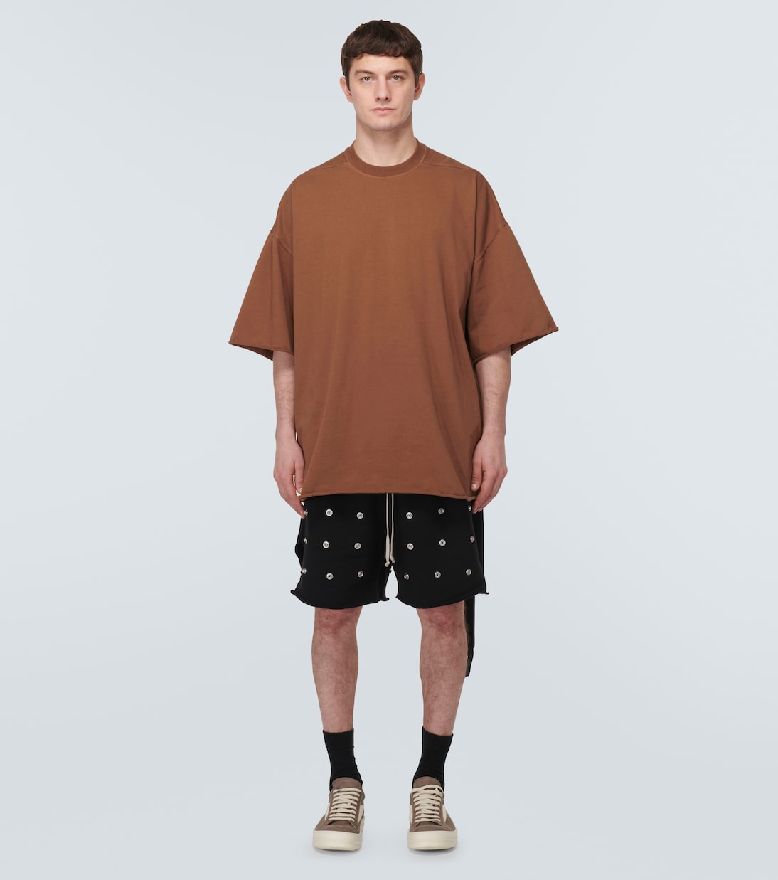 Футболка Томми из хлопкового джерси Rick Owens, Khaki Brown — фото 2