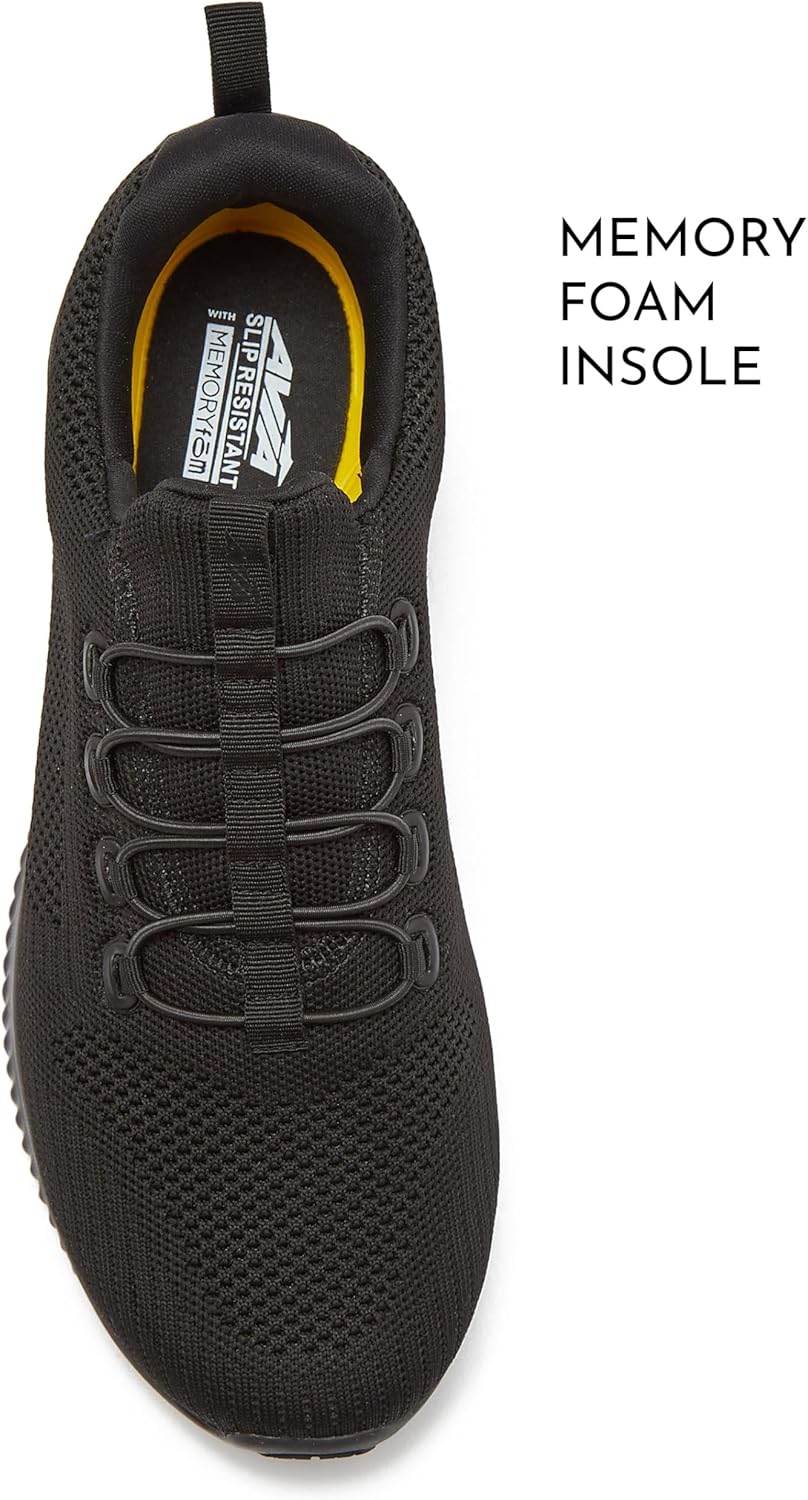 Мужские кроссовки Avia Anchor SR Mesh Slip On черного цвета, противоскользящие, водостойкие, для работы и ресторанного или пищевого сервиса - удобные слипы с защитой от скольжения, стандартной или широкой посадки, защитная обувь — фото 4