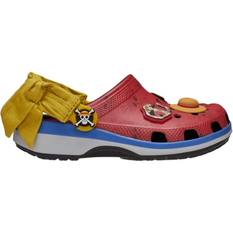 Клоги детские Crocs x One Piece красный-синий-желтый — фото 3