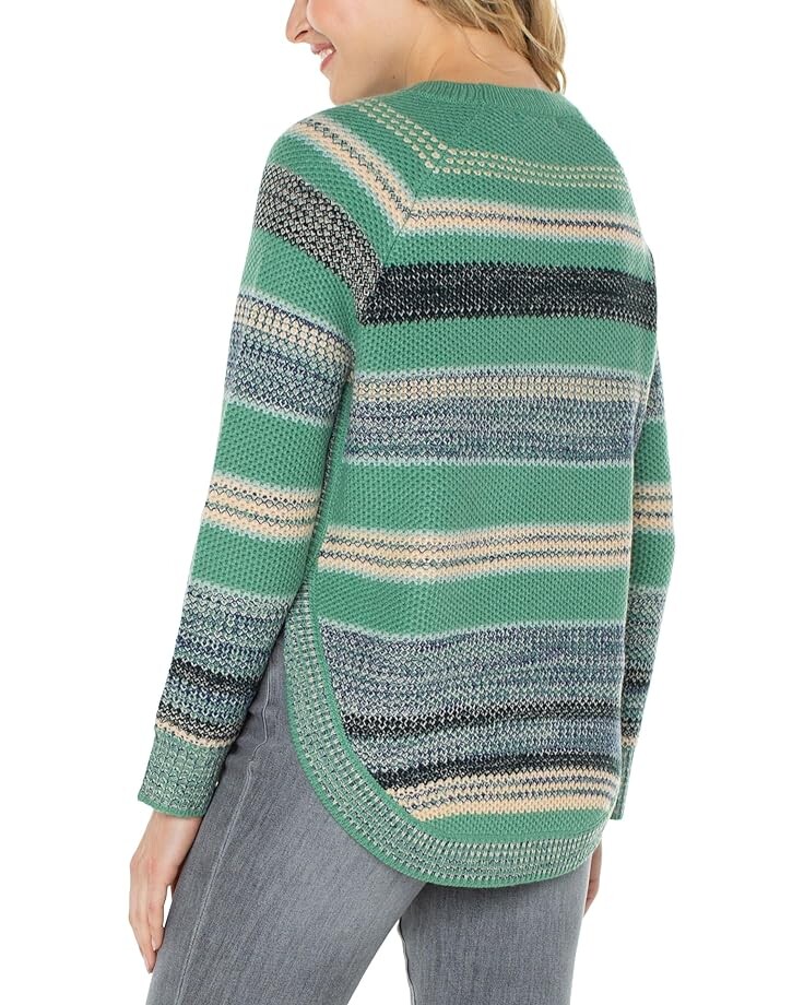 

Свитер Liverpool Los Angeles Raglan Sweater w/ Rounded Hem, цвет Emerald Multi Stripe