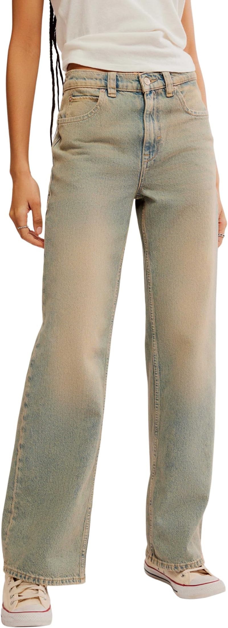 

Джинсы Free People Tinsley Baggy High-Rise Skinny, цвет Candy Pop