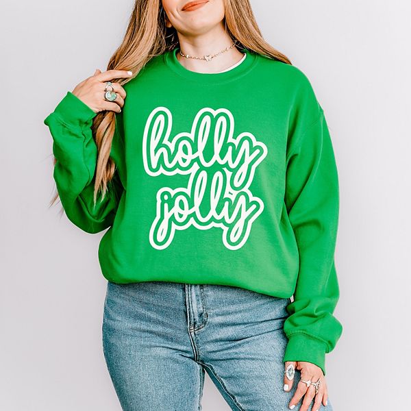 

Графический свитшот Holly jolly outline puff Simply Sage Market, Grass, Зеленый, Графический свитшот Holly jolly outline puff Simply Sage Market, Grass