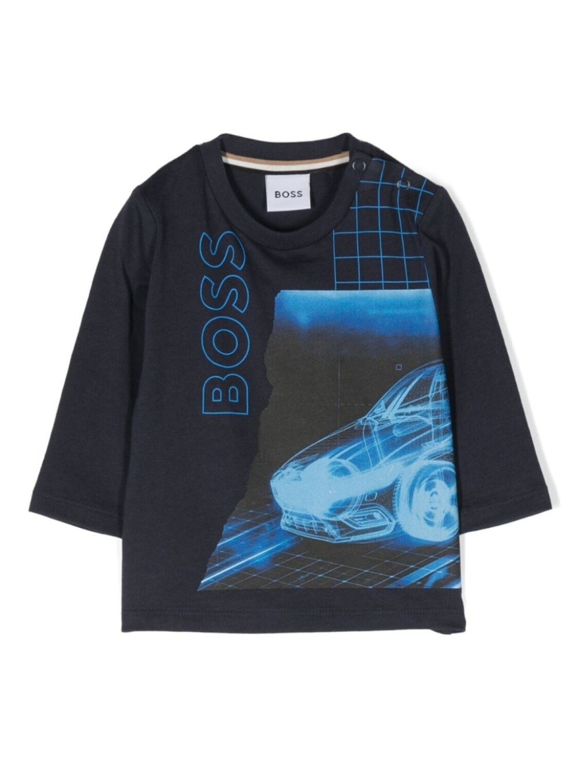 

BOSS Kidswear топ с длинными рукавами и логотипом, синий
