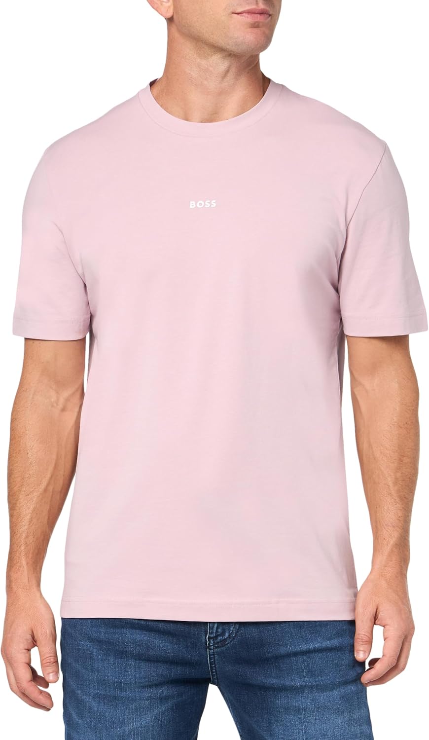 

Мужская хлопковая футболка BOSS с логотипом на груди, стандартного кроя, Orchid Haze, Фиолетовый, Мужская хлопковая футболка BOSS с логотипом на груди, стандартного кроя, Orchid Haze