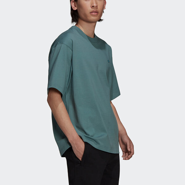 Футболка adidas originals C Tee Solid Color Small Label Loose Sports Short Sleeve Green, мультиколор — фото 4