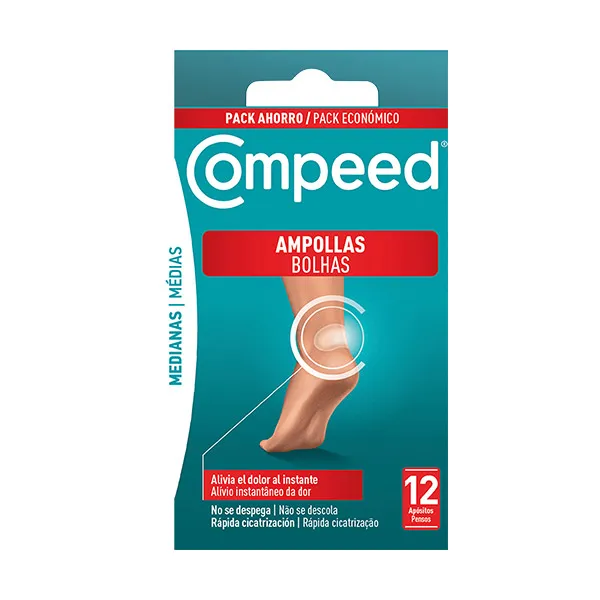 

Мгновенно снимает боль Pack Ahorro Apósitos Ampollas Medianas Compeed, 12 UD