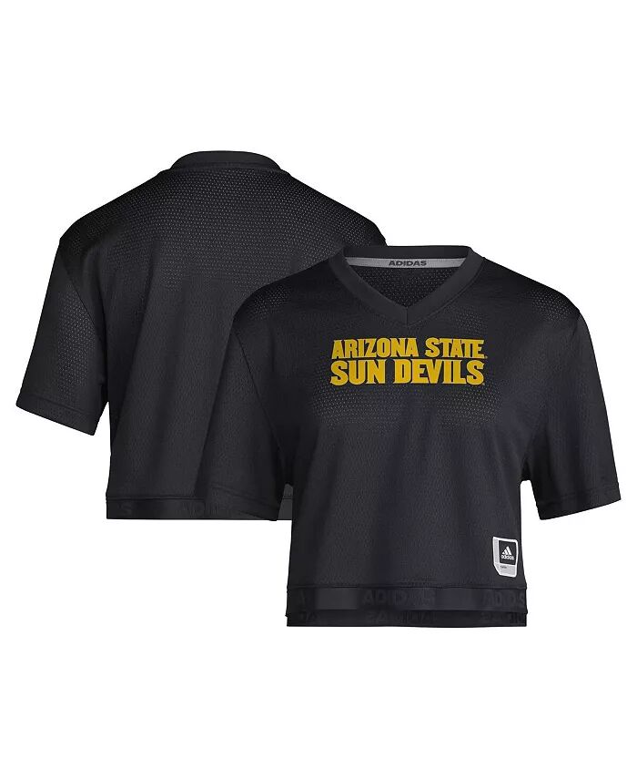 

Женская черная укороченная майка Arizona State Sun Devils Primegreen с V-образным вырезом adidas