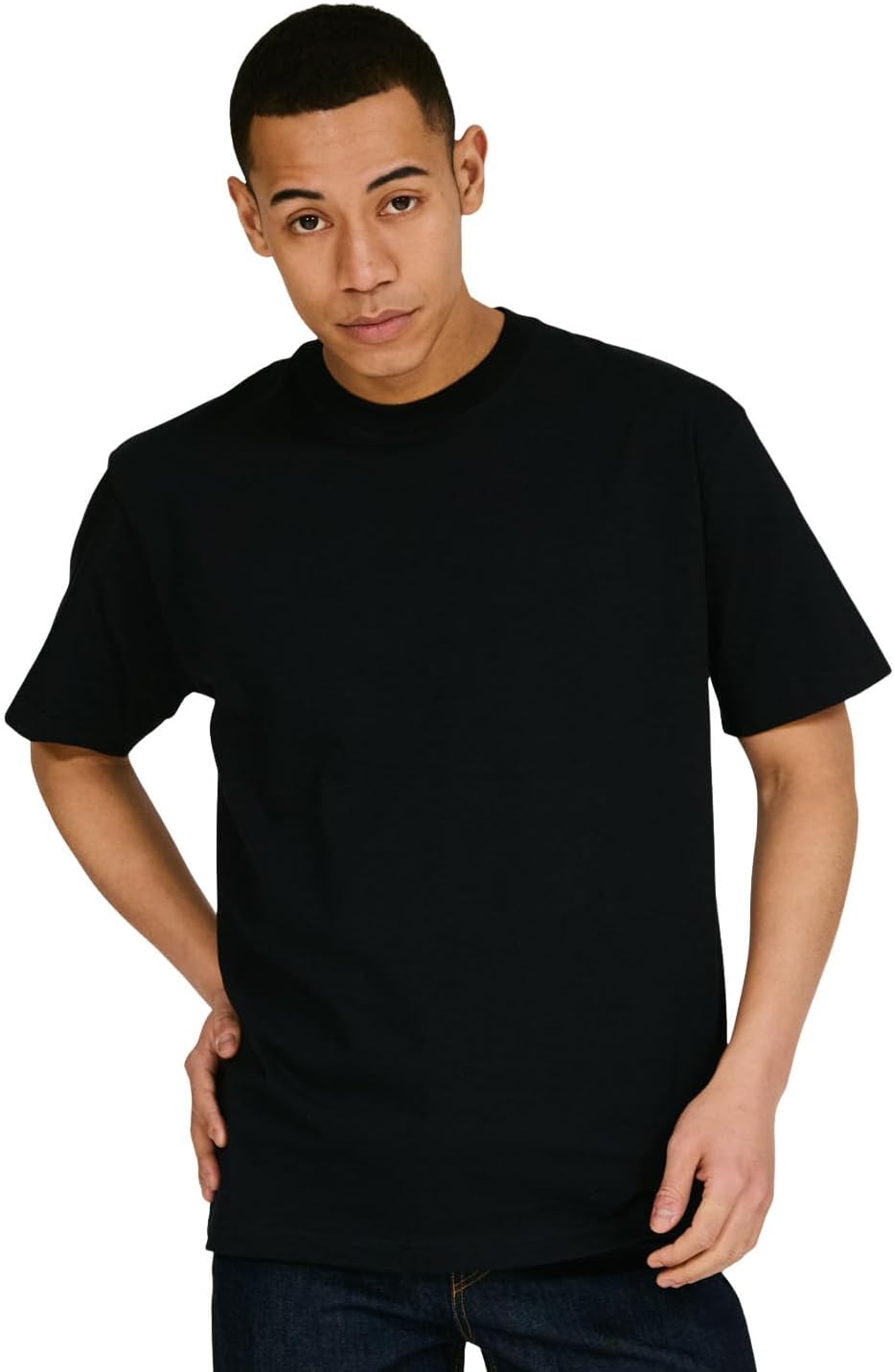 

Футболка Hanes Beefy, Beefy-T, комплект из 1 предмета, 100% хлопок, плотная ткань, футболка из высококачественной ткани, H5180, мужская, черный