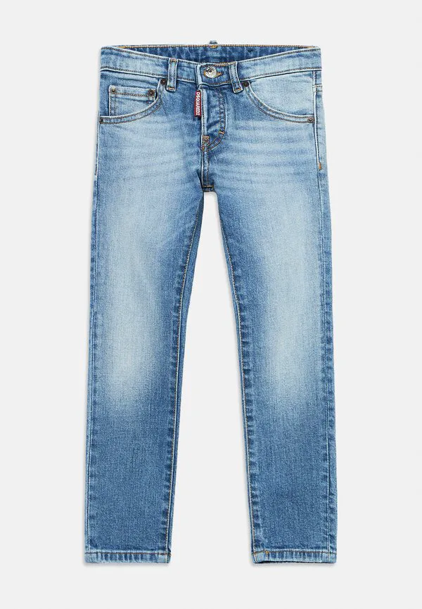 Стильные мужские джинсы унисекс прямого кроя с карманами Dsquared2, Blue Denim — фото 3