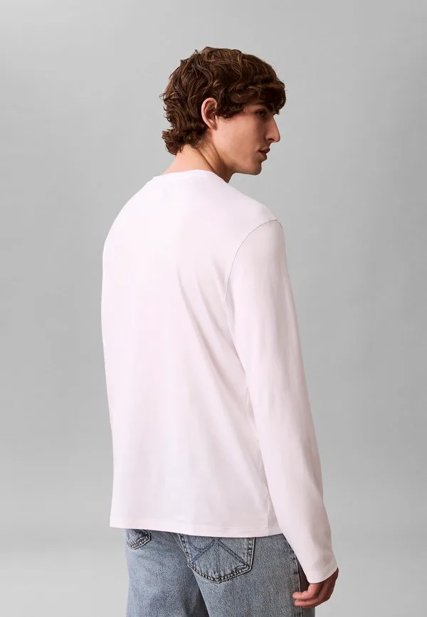 Футболка с длинными рукавами из однотонной ткани «интерлок» Calvin Klein, Bright White — фото 3