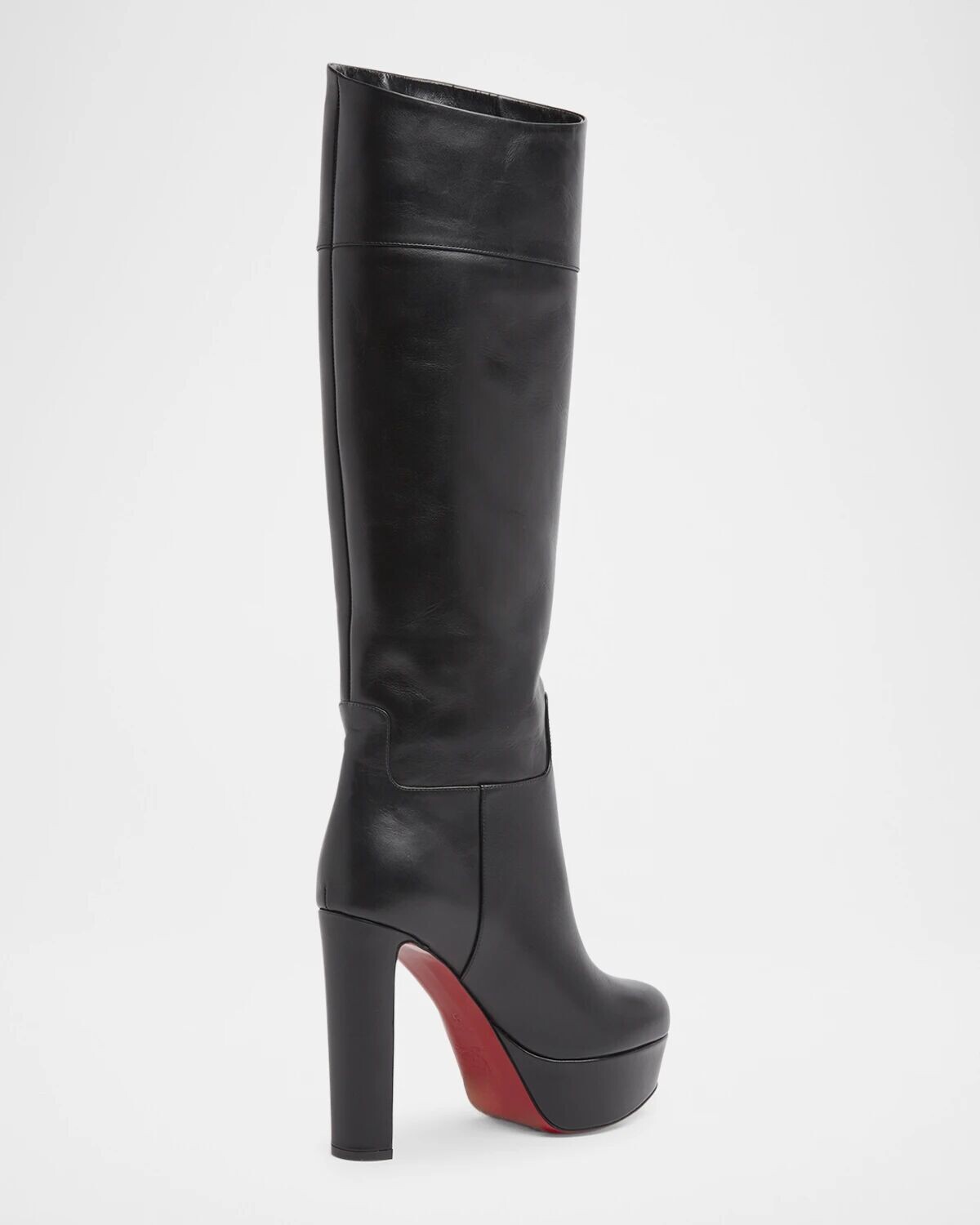 Кожаные сапоги до колена на красной подошве Loo Christian Louboutin, черный — фото 2