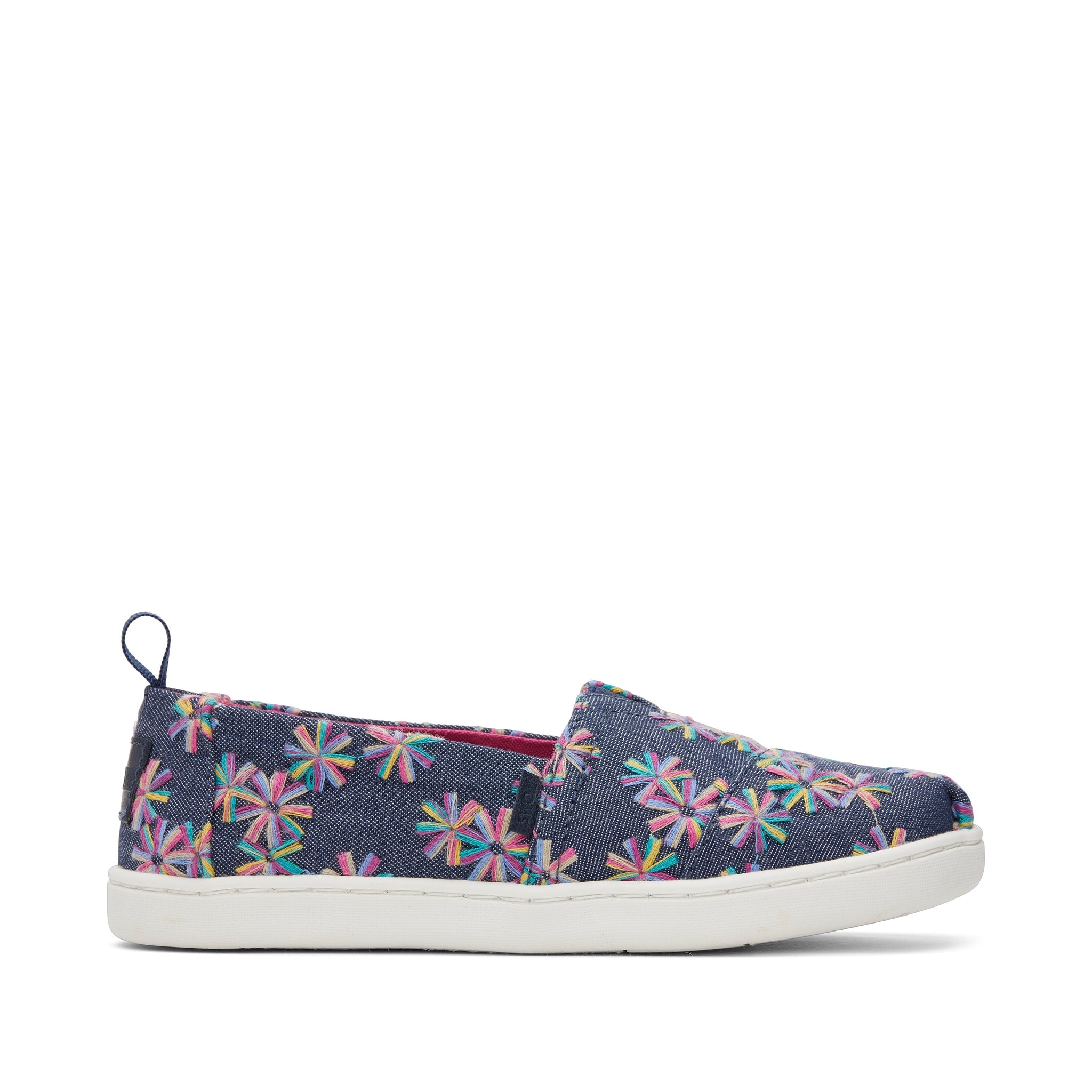 

Детские туфли Alpargata Navy с вышитыми цветами TOMS Shoes