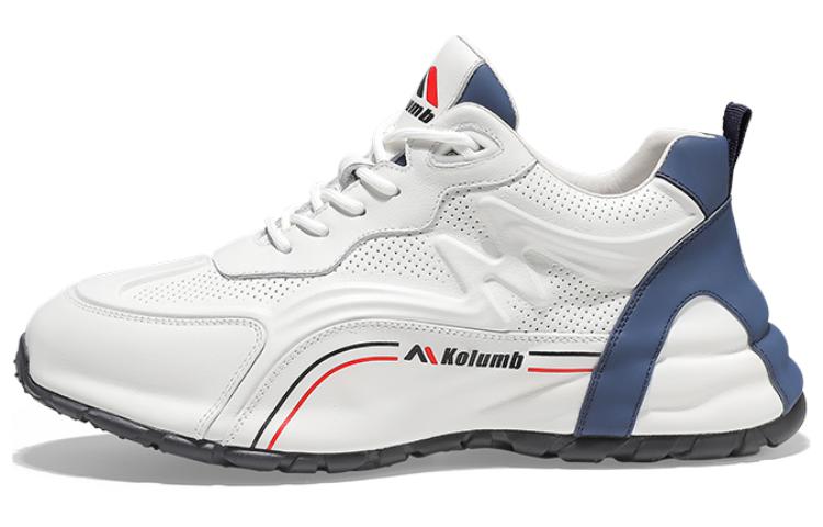 

Мужские повседневные кроссовки KOLUMB Cushioning Breathable Low Top с дышащей подошвой, цвет белый синий