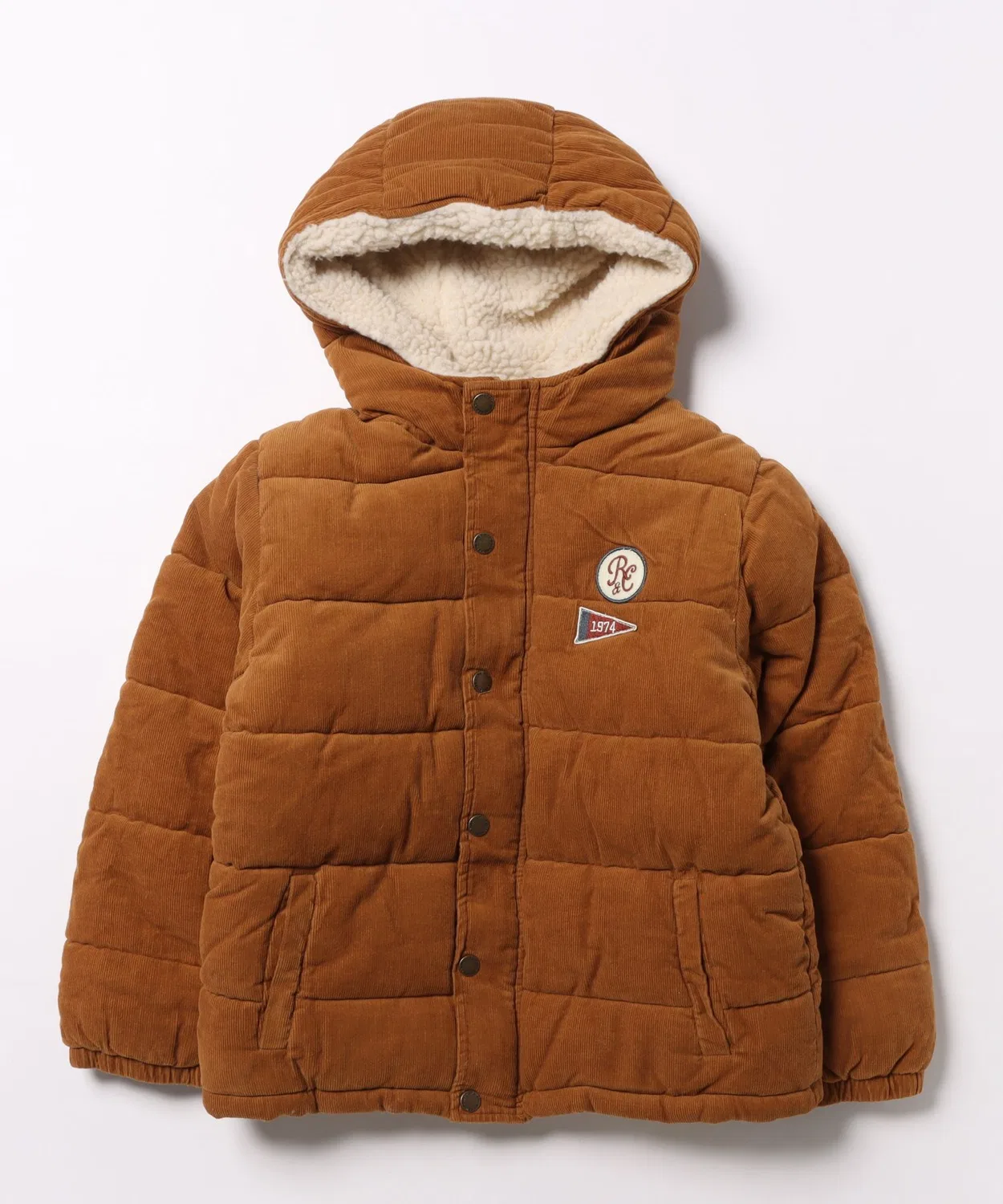 Куртка-пуховик Cord Puffer Jacket Rylee + Cru, 100% хлопок, коричневый