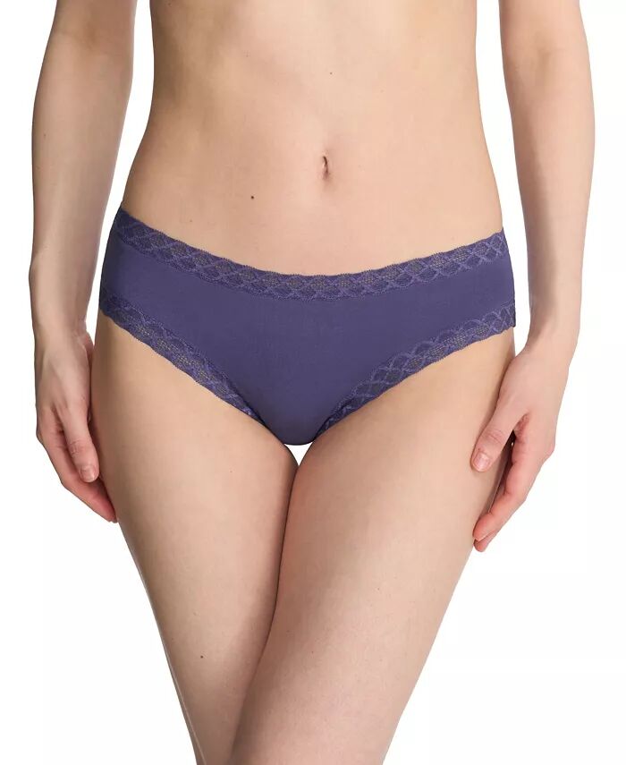 

Женские трусики-брифы Bliss Girl из хлопка пима с кружевом Natori, синий