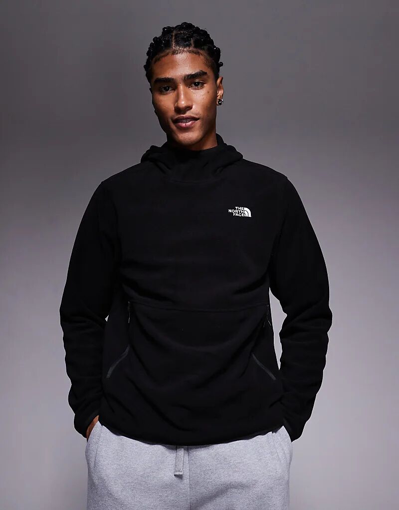 

Флисовый пуловер с капюшоном The North Face Glacier черного цвета