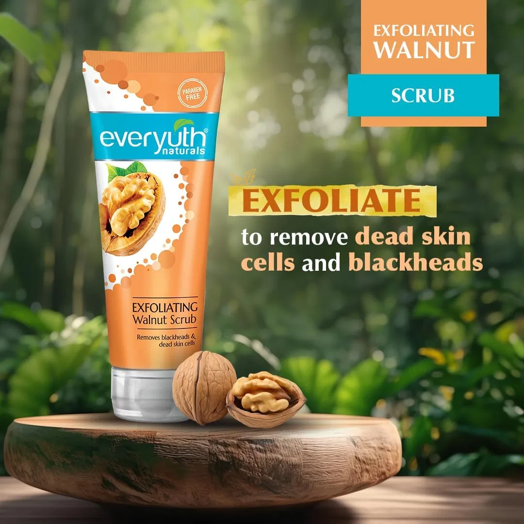 Скраб для лица Everyuth Naturals Exfoliating Walnut Scrub, 200 г — фото 3