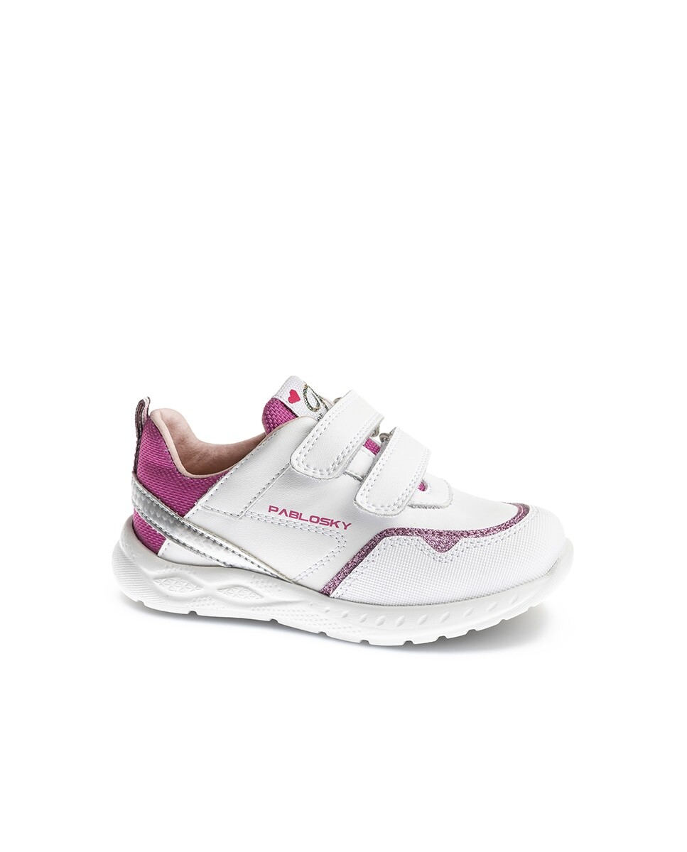 

Кожаные кроссовки для девочек на застежке-липучке Pablosky, белый