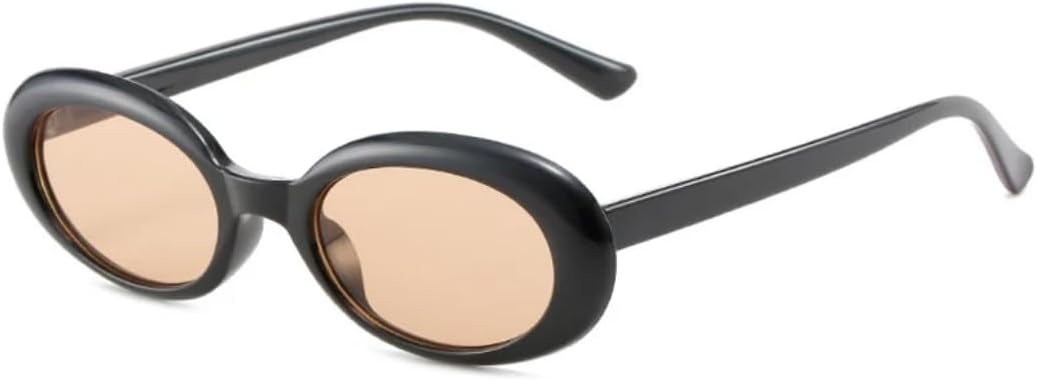 

Винтажные овальные солнцезащитные очки для женщин, модные, маленькие круглые, в стиле панк, с леопардовым принтом, защита от УФ-излучения UV400 TOIPASTN, C2black-lightbrown