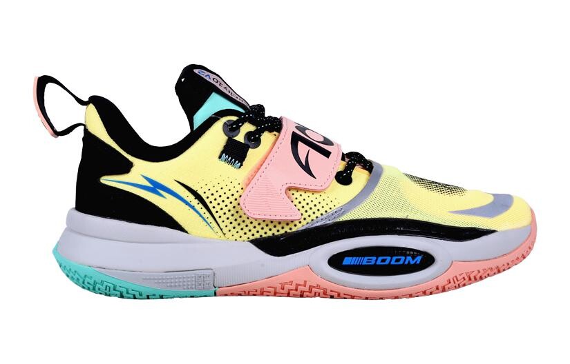 Баскетбольные кроссовки All City 10 V2 для детей GS с низким верхом флуоресцентного молочно-желтого/сладкого персикового цвета Lining — фото 2