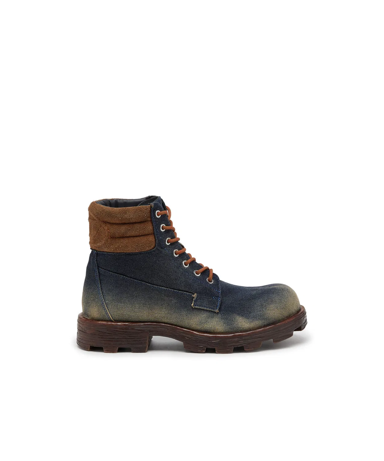 Ботинки мужские на шнуровке D-HAMMER LACE UP Diesel из денима и кожи, индиго