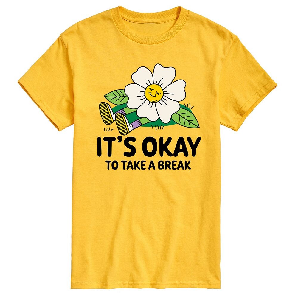 

Мужская футболка с рисунком «It's OK Take A Break» Licensed Character, желтый