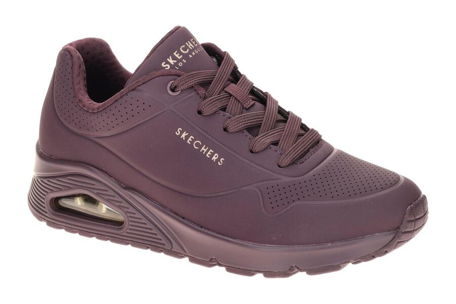 Кроссовки женские Skechers Uno темно-красного цвета, винные, 73690