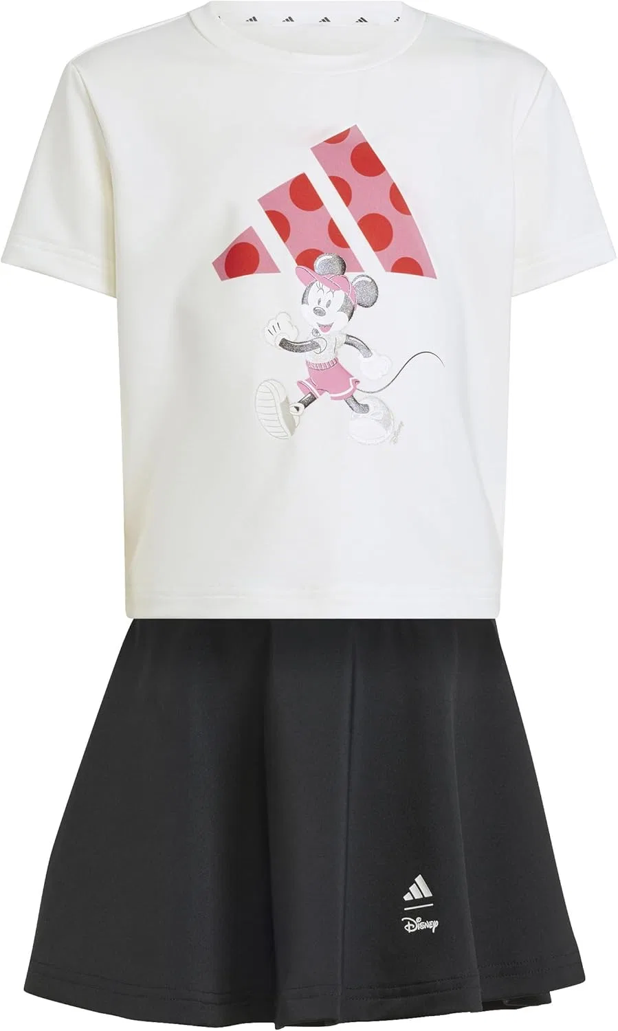 Детский комплект футболка и шорты adidas Disney Minnie Mouse, Off White/Pink Fusion/Pure Ruby — фото 2