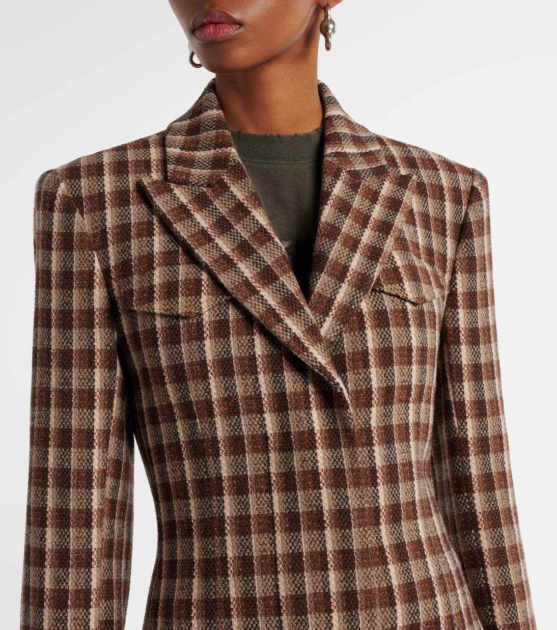 Однобортное пальто Acne Studios, Beige/Brown — фото 4